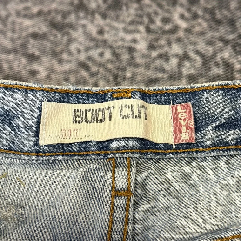 Levi's 517 Bootcut Jeans Mens 36x31 Blue Distressed Western Grunge Vintage Y2K